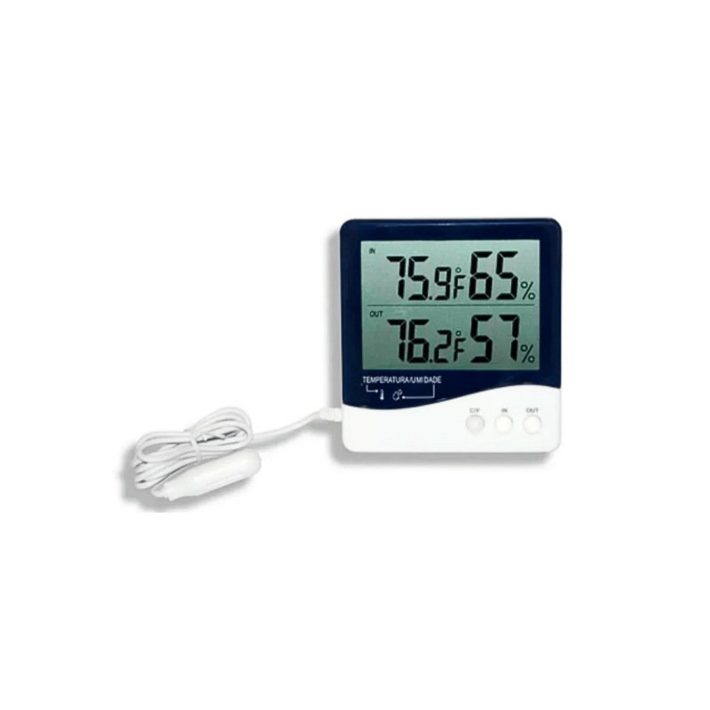 TERMOHIGROMETRO DIGITAL INCOTERM - FAIXA INT. -10 +60 C. FAIXA EXT. -50C +70C - MOD 7664