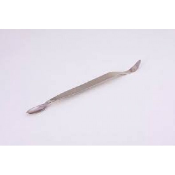 ESPATULA DUPLA COM COLHER E PONTA CURVA 18CM INOX