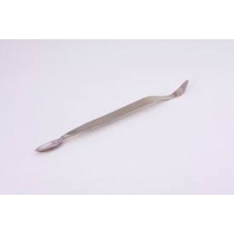 ESPATULA DUPLA COM COLHER E PONTA CURVA 18CM INOX