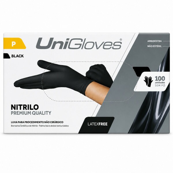 LUVA PROC NITRILO BLACK PREMIUM QUALITY P LUVA PROC NITRILO BLACK PREMIUM QUALITY P