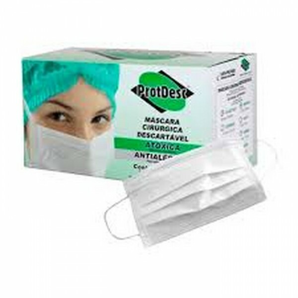 MASCARA TRIPLA ELASTICO BRANCA PROTDESC CX 50 UN MASCARA TRIPLA ELASTICO BRANCA PROTDESC CX 50 UN