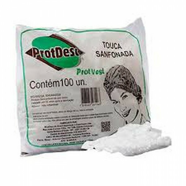 TOUCA SANFONADA BRANCA PROTDESC PCT 100 UN TOUCA SANFONADA BRANCA PROTDESC PCT 100 UN