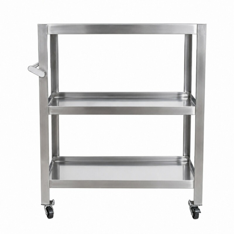 CARRINHO LABORATORIO REFORCADO: ACO INOX 3 PRATELEIRAS