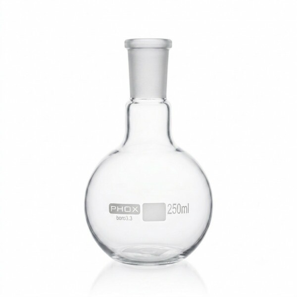 BALAO FUNDO CHATO EM BOROSSILICATO JUNTA 24/40 500ML PHOX BALAO FUNDO CHATO EM BOROSSILICATO JUNTA 24/40 500ML PHOX