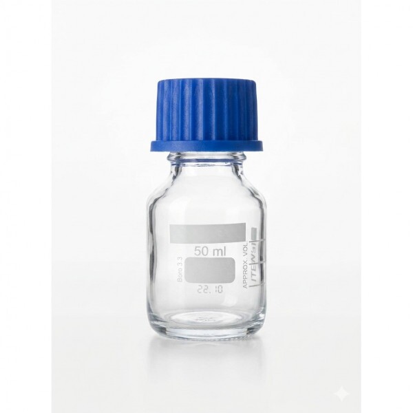 FRASCO REAG GRAD. TAMPA DE ROSCA AZUL E DISP. ANTI GOTAS   50 ML