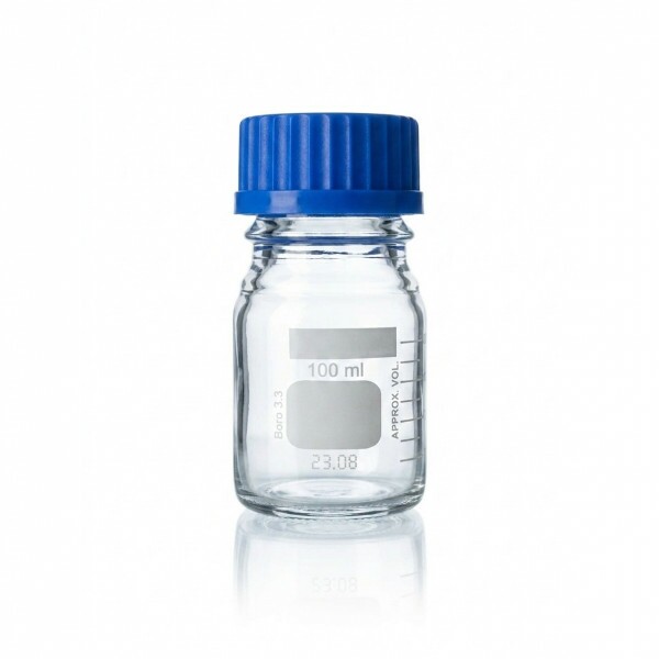 FRASCO REAG GRAD. C/ TAMPA DE ROSCA AZUL E DISP. ANTI GOTAS   100 ML