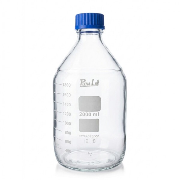 FRASCO REAG GRAD. C/ TAMPA DE ROSCA AZUL E DISP. ANTI GOTAS   2000 ML